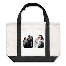 Two White Collage Personalised Tote Bag, Black