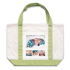 Custom Four White Collage Forest Large Tote Bag