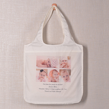 Personalised 5 Collage Folded Shopper Bag, Contemporary