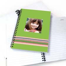 Create Your Own Colourful Stripes Notebook, Green