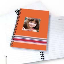 Create Your Own Colourful Stripes Notebook, Orange
