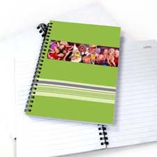 Create Your Own Three Collages Colourful Stripes Notebook, Green