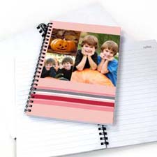 Create Your Own Three Collages Colourful Stripes Notebook, Pink