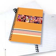 Create Your Own Three Collages Colourful Stripes Notebook, Orange