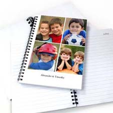 Create Your Own White Four Collage One Title Notebook