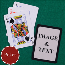 Personalised Poker Size Standard Index Black Border Playing Cards