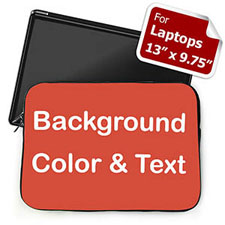 Plain Red Background Custom Text Laptop Sleeve, Medium