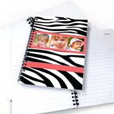 Create Your Own Zebra Pattern Three Collage Notebook, Hot Pink
