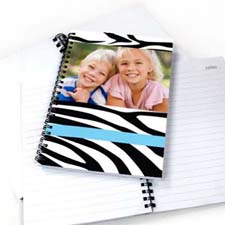 Create Your Own Zebra Pattern Photo Notebook, Cool Blue