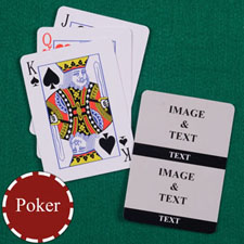 Personalised Poker Size Black Two Collage Photo Playing Cards