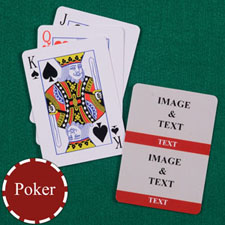 Personalised Poker Size Red Two Collage Photo Playing Cards