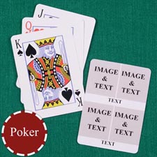 Personalised Poker Size Four White Collage Photo Playing Cards