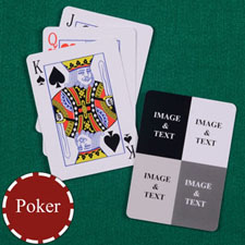 Personalised Poker Size Four Collage Photo Playing Cards