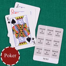 Personalised Poker Size White Nine Collage Photo Playing Cards