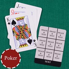 Personalised Poker Size Black Nine Collage Photo Playing Cards