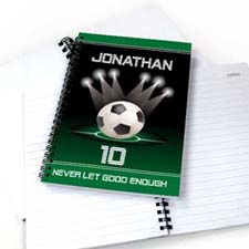Personalised Sports Star Notebook, Soccer
