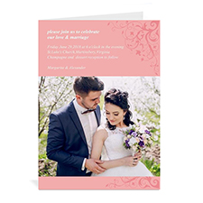 Custom Printed Elegance Wedding Announcement Greeting Card