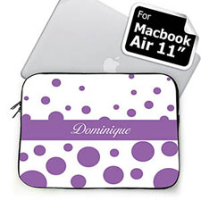 Personalised Name Lavender Retro Circles Macbook Air 11 Sleeve