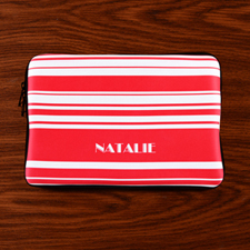 Personalised Name Hot Pink Stripes Macbook Air 11 Sleeve