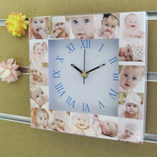 16 Collage Roman Face Personalised Clock