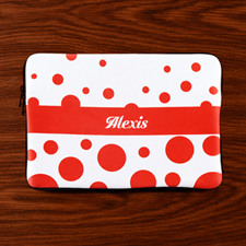 Personalised Initials Red Retro Circles Macbook Air 13 Sleeve