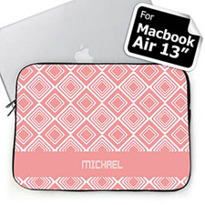 Personalised Name Pink Diamonds Macbook Air 13 Sleeve