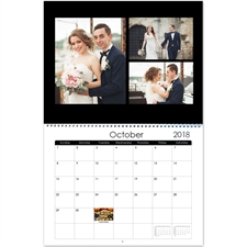 Personalised Black And White, Large Wall Calendar (14
