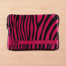 Personalised Initials Black & Purple Zebra Pattern Macbook Pro 15 Sleeve (2015)