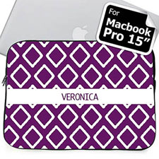 Custom Name Purple  Macbook Pro 15 Sleeve (2015)