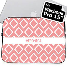 Custom Name Pink Lkat Macbook Pro 15 Sleeve (2015)