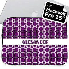 Custom Name Purple Links Macbook Pro 15 Sleeve (2015)