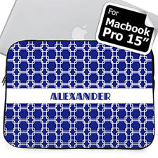 Custom Name Blue Links Macbook Pro 15 Sleeve (2015)