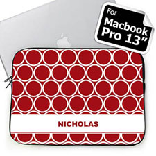 Personalised Name Red Hoopla Macbook Pro 13 Sleeve (2015)