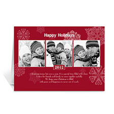 Custom Printed Snowing Happiness Three Collage Greeting Card