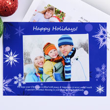 Create My Own Blue Snowfall Wishes Landscape Invitation Cards