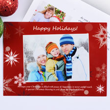 Create My Own Red Snowfall Wishes Landscape Invitation Cards