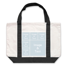 Six Square Collage Personalised Tote Bag, Black