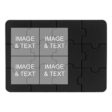 Instagram Four Collage Black Puzzle Invitation