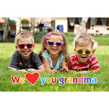 Mother's Day Grandma Hearts 3D Photo Card