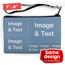 Personalised Facebook 6 Collage (2 Side Same Image) Wristlet Bag (Medium Inch)