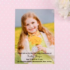 Print Your Own Christening Cross Communication Photo Invitation Cards