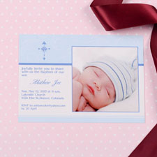 Print Your Own Perfect Angle  Stream Baptism Photo Invitation Cards