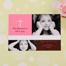 Print Your Own Pink Cross Collage Communication Invitation Cards
