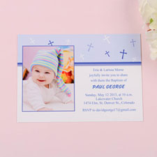 Print Your Own Sweet Reflection – Soft Blue Baptism Photo Invitation Cards