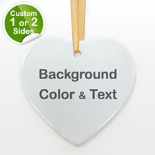 Personalised Background Colour & Text Heart Shaped Ornament