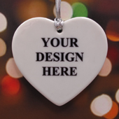 Personalised Custom Ceramic Heart Shaped Ornament