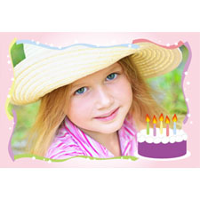 Baby Girl Cake Birthday Personalised Animated Invitation Card 4