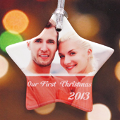 Personalised Stars And Peace Star Shaped Ornament