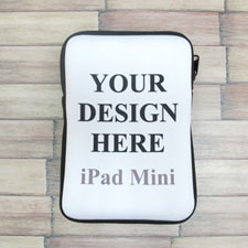 Custom Printed Ipad Mini Sleeve, Black Zipper