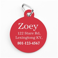 Custom Printed Christmas Red Personalised Message Dog Or Cat Tag